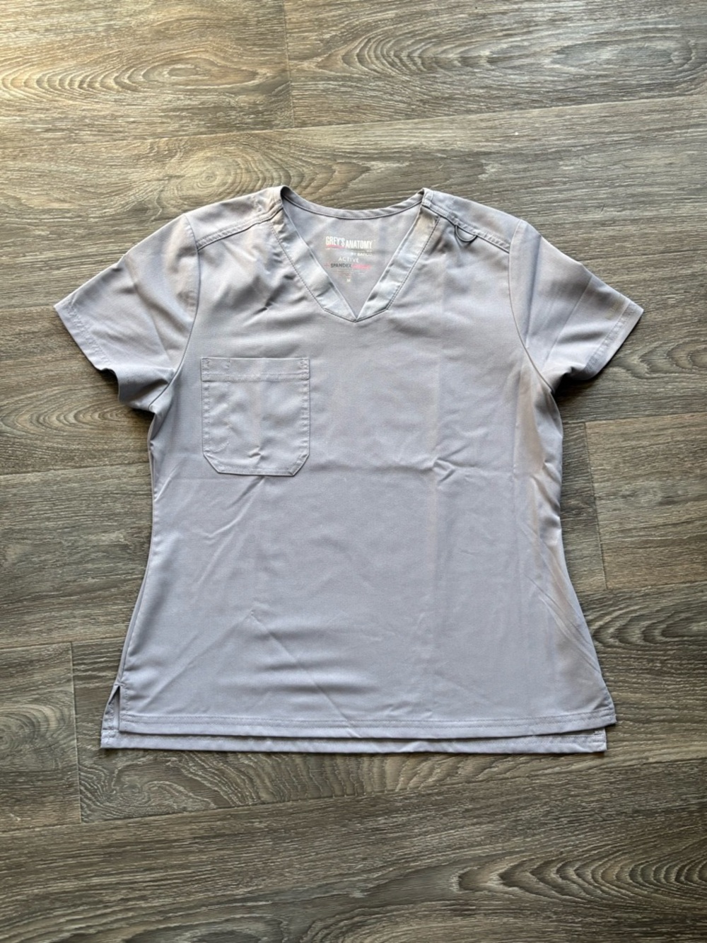 Grey's Anatomy Light Grey V-Neck Scrub Top with Chest Pocket